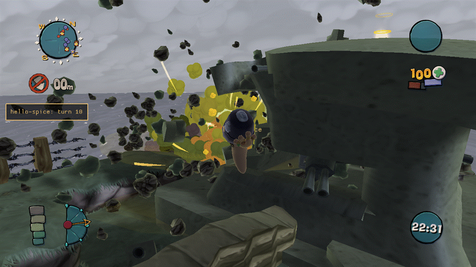 The Mega Bazooka’s extra explosions triggering after impact